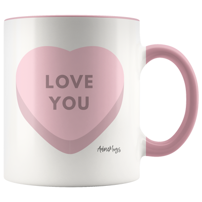 Love You Candy Hearts Coffee Mug - Adore Mugs