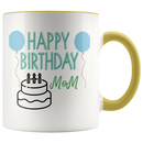 Happy Birthday Mom Balloon and Cake Coffee Mug - Adore Mugs