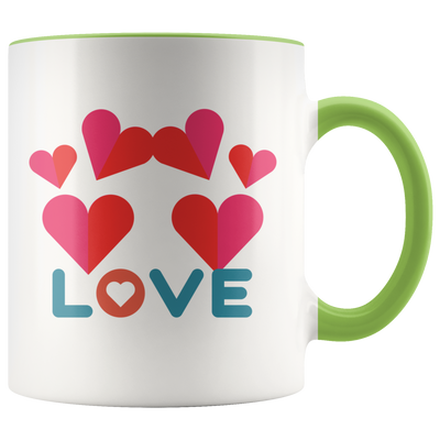 I Love Hearts Coffee Mug - Adore Mugs