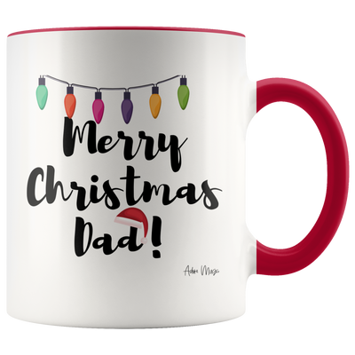 Merry Christmas Dad Lights and Hat Coffee Mug - Adore Mugs