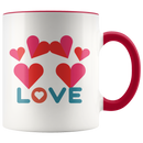 I Love Hearts Coffee Mug - Adore Mugs