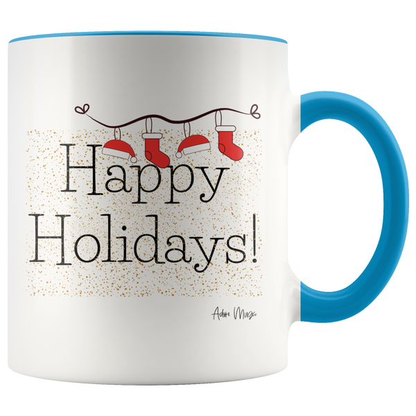 Happy Holidays Stockings Coffee Mug - Adore Mugs