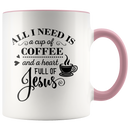 Cup of Coffee and Heart Full of Jesus Coffee Mug - Adore Mugs