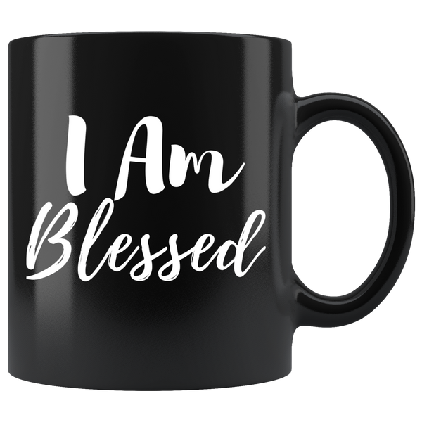 I A.M. Collection | I AM Blessed Black Coffee Mug - Adore Mugs