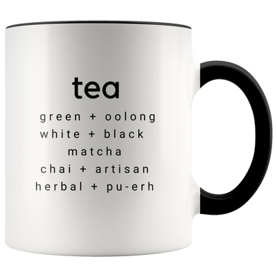 Tea Flavors Coffee Mug - Adore Mugs