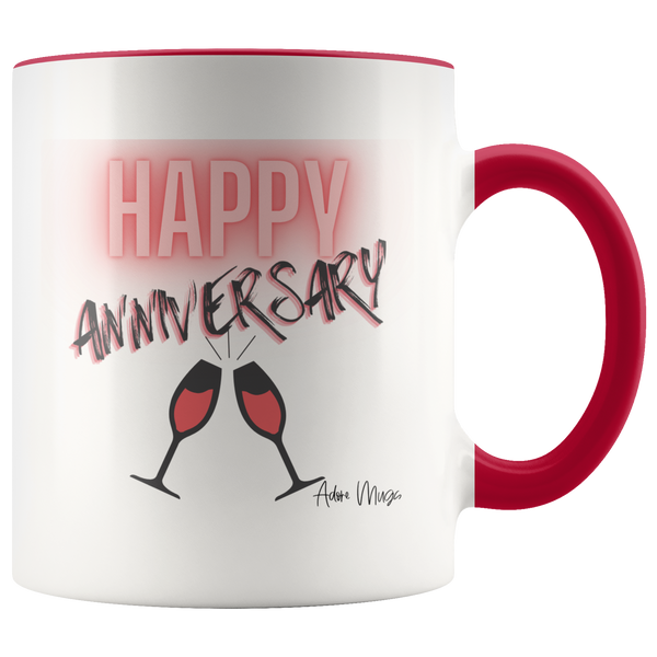 Happy Anniversary with a Toast Coffee Mug - Adore Mugs