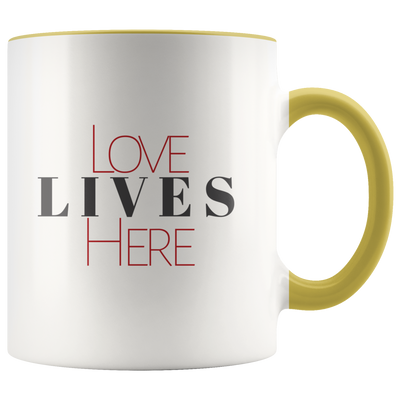Love Lives Here Coffee Mug - Adore Mugs