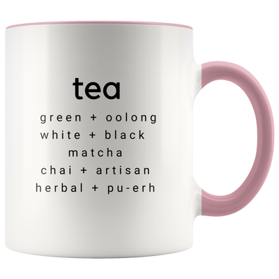 Tea Flavors Coffee Mug - Adore Mugs