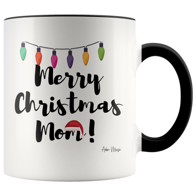 Merry Christmas Mom Lights and Hat Coffee Mug - Adore Mugs