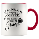 Cup of Coffee and Heart Full of Jesus Coffee Mug - Adore Mugs