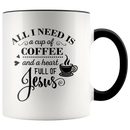 Cup of Coffee and Heart Full of Jesus Coffee Mug - Adore Mugs