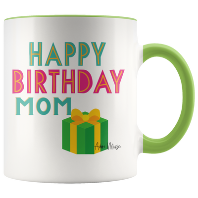 Happy Birthday Mom Big Green Box Coffee Mug - Adore Mugs