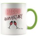 Happy Anniversary with a Toast Coffee Mug - Adore Mugs