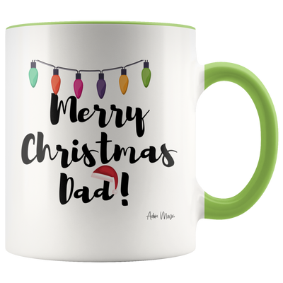 Merry Christmas Dad Lights and Hat Coffee Mug - Adore Mugs