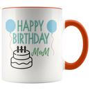 Happy Birthday Mom Balloon and Cake Coffee Mug - Adore Mugs