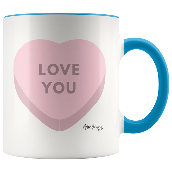 Love You Candy Hearts Coffee Mug - Adore Mugs