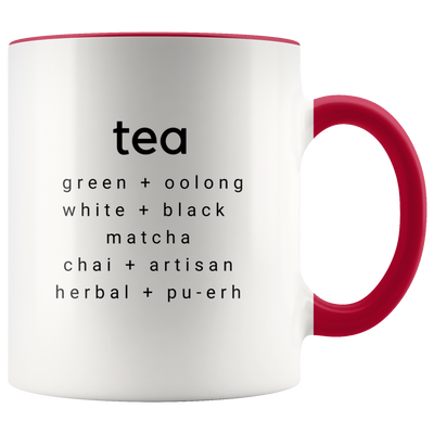 Tea Flavors Coffee Mug - Adore Mugs