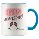 Happy Anniversary with a Toast Coffee Mug - Adore Mugs